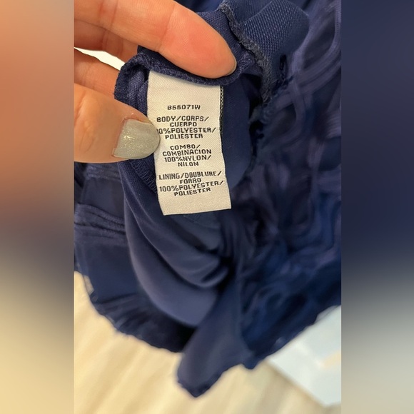 JS Collections Navy Long Sleeve Lace Maxi Evening Dress Gown Size 20W - Picture 8 of 15